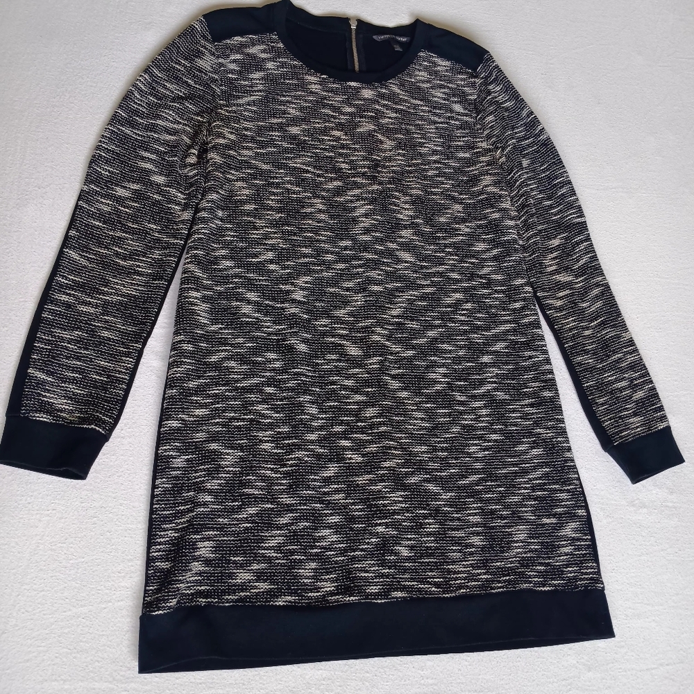 Victoria's Secret Sz L Black and Cream Knit Top/Sweater Dress